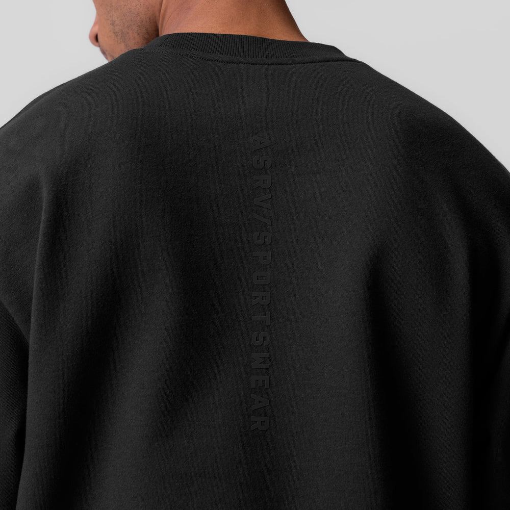 0984. Herringbone Terry Crewneck - Black
