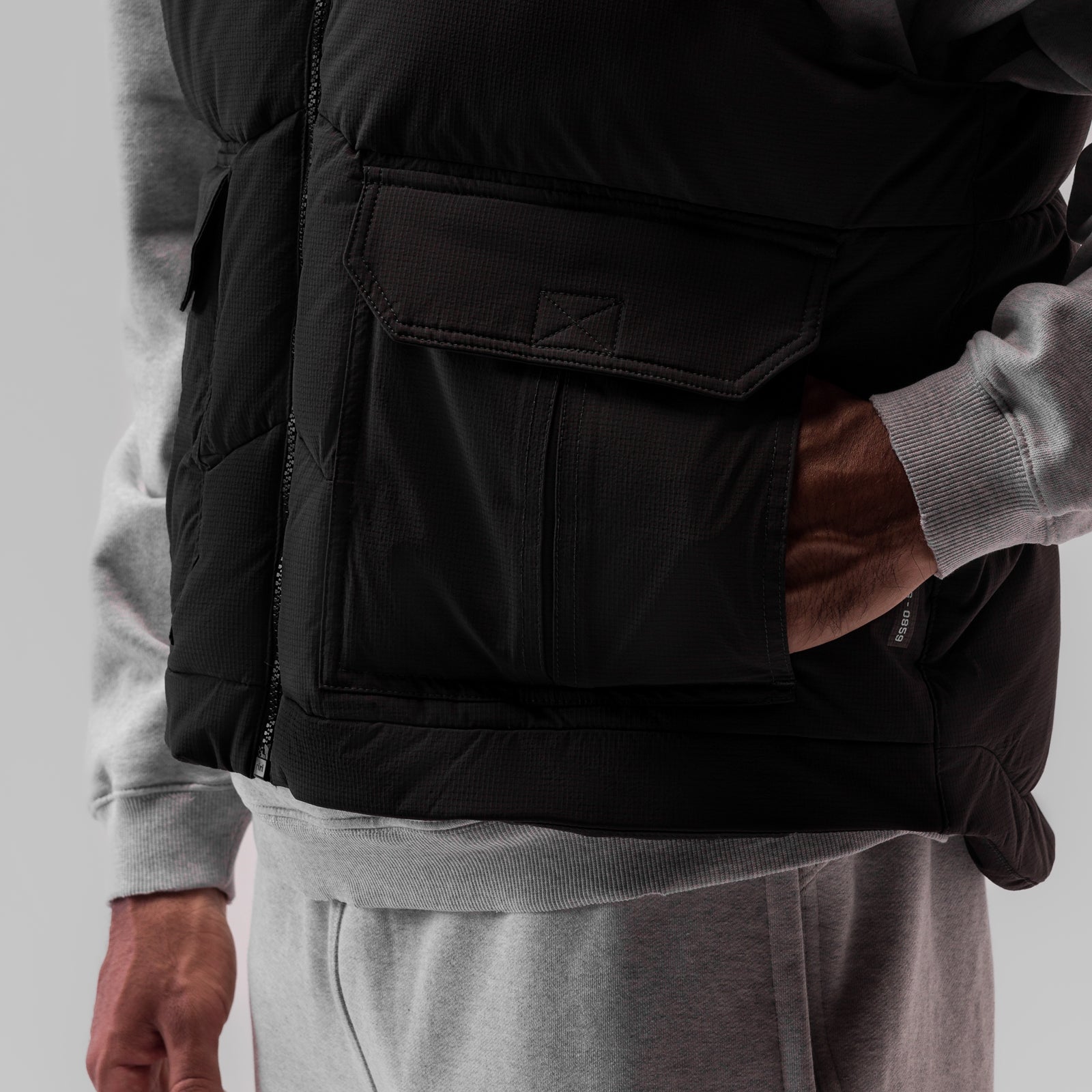 0859. Ripstop Insulated Puffer Gilet - Black