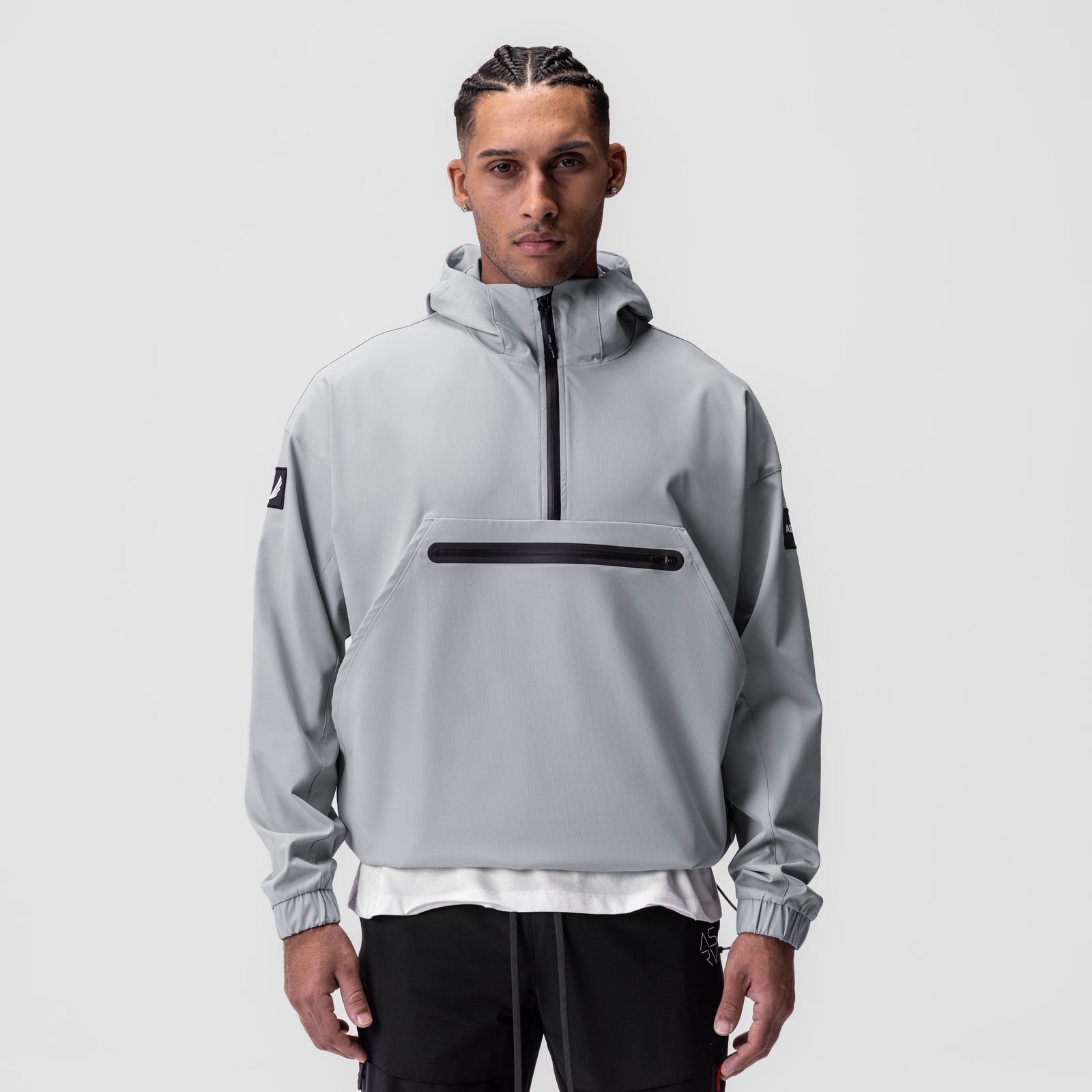 0717. Weather-Ready Anorak Jacket - Slate Grey "Patch"