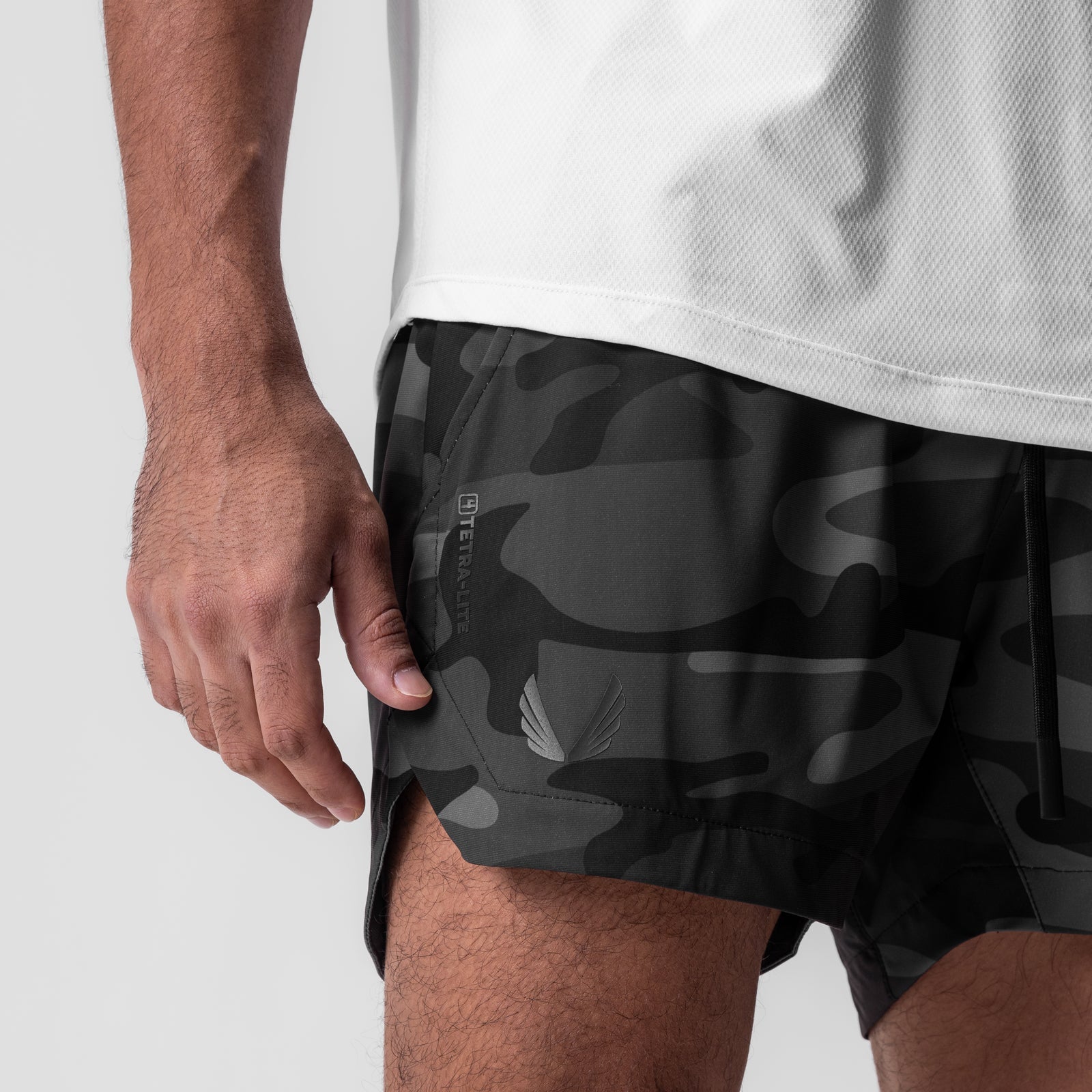0751. Tetra-Lite® 5" Linerless Short - Black Camo "Wings"