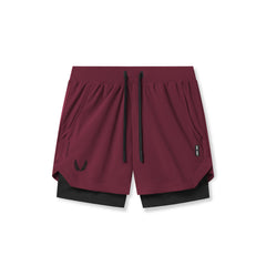 0865. Tetra-Lite® 5" Liner Short - Crimson "Wings"/Black