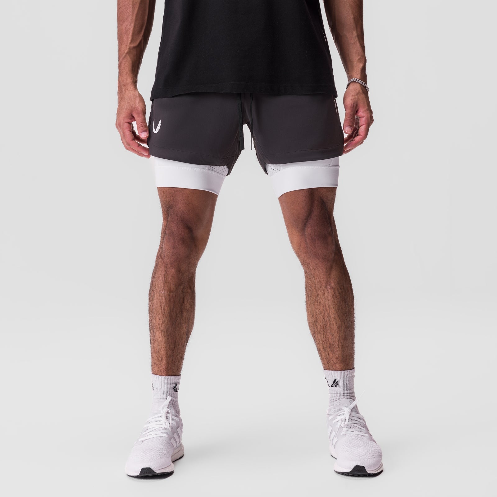 0865. Tetra-Lite® 5" Liner Short - Space Grey/White/White "Wings"