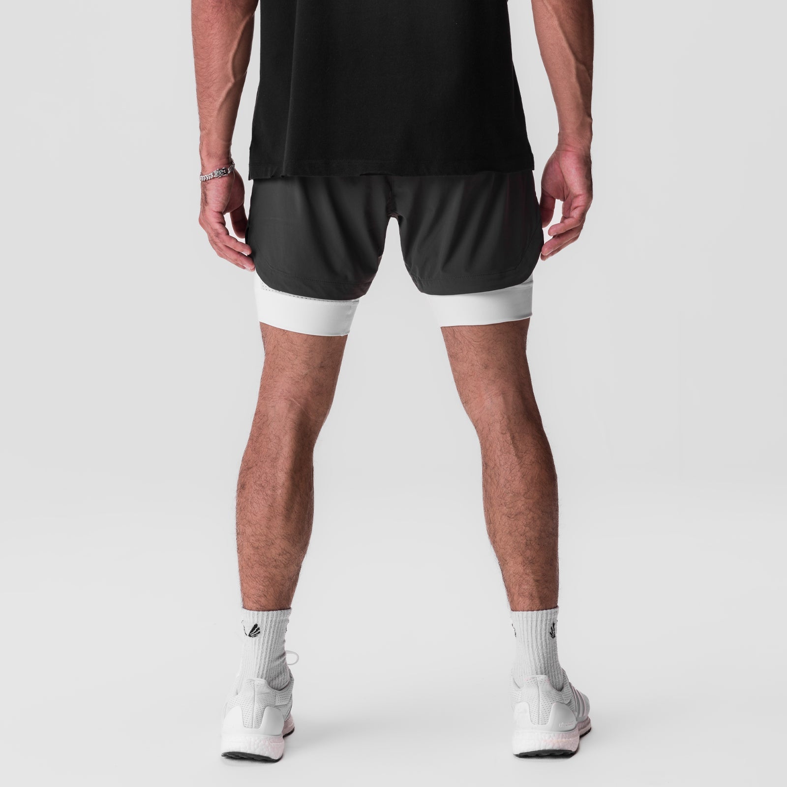 0865. Tetra-Lite® 5" Liner Short - Space Grey/White/White "Wings"