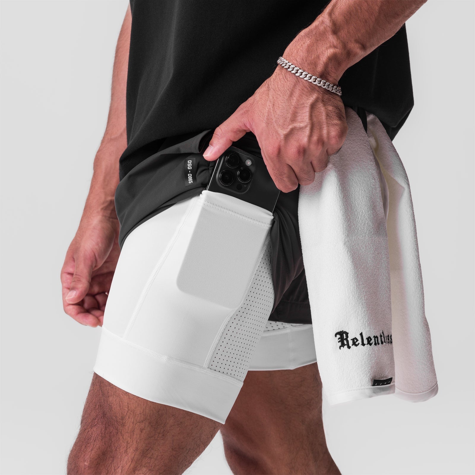 0865. Tetra-Lite® 5" Liner Short - Space Grey/White/White "Wings"