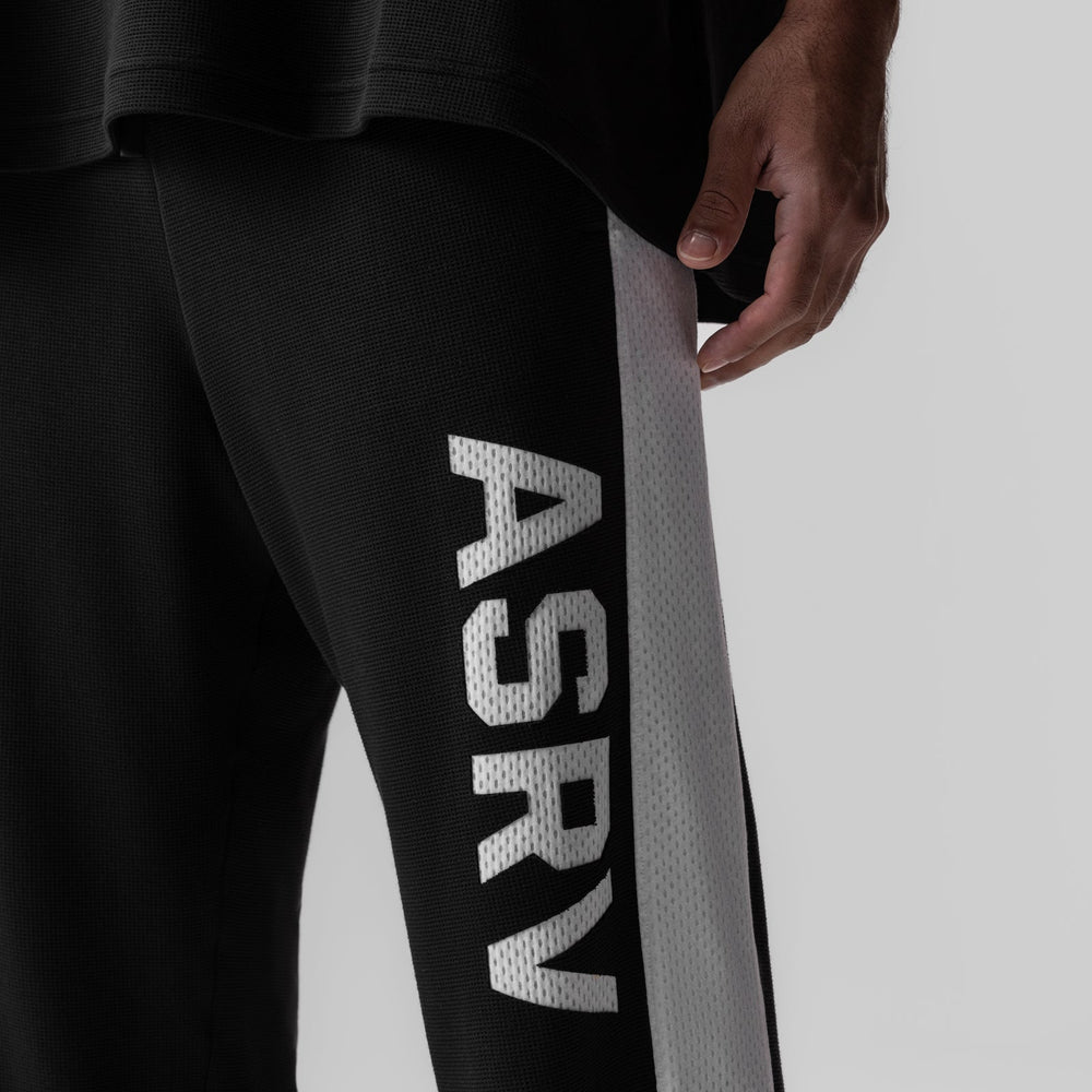 0957. Waffle Knit Relaxed Sweatpant - Black/White