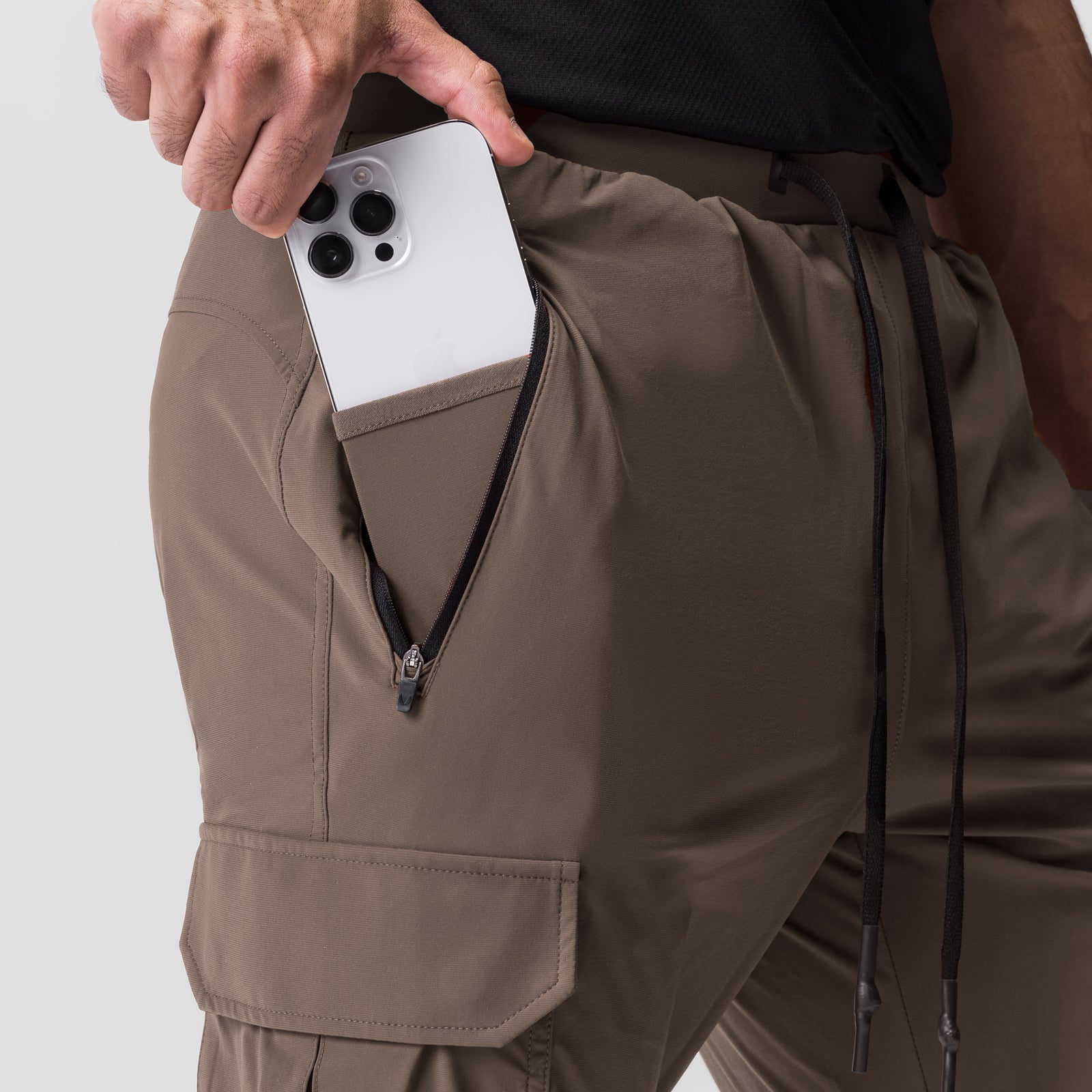 0825. Tetra-Lite® Cargo High Rib Jogger - Deep Taupe