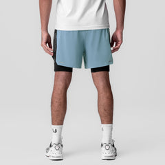 0953. Aerotex™ Hybrid Liner Short - Light Sky/Black