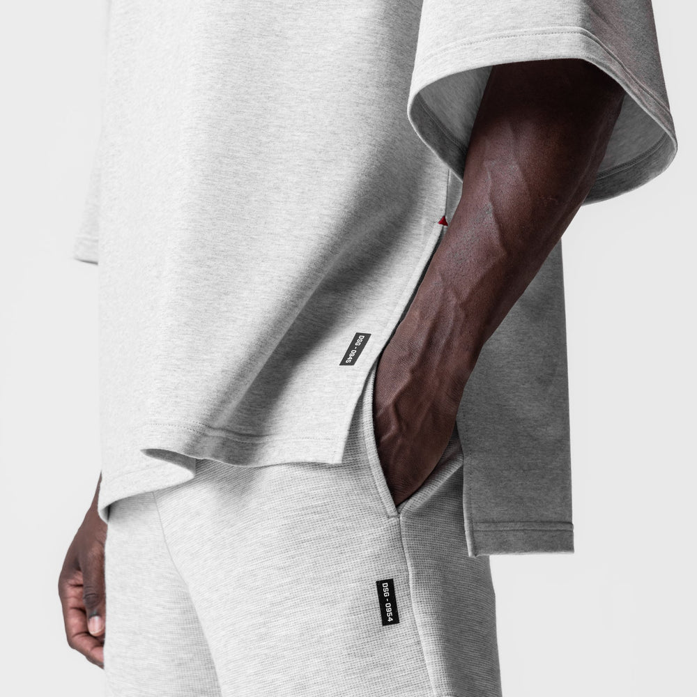 0945. Micro-Terry Warm-Up Tee - Heather Grey