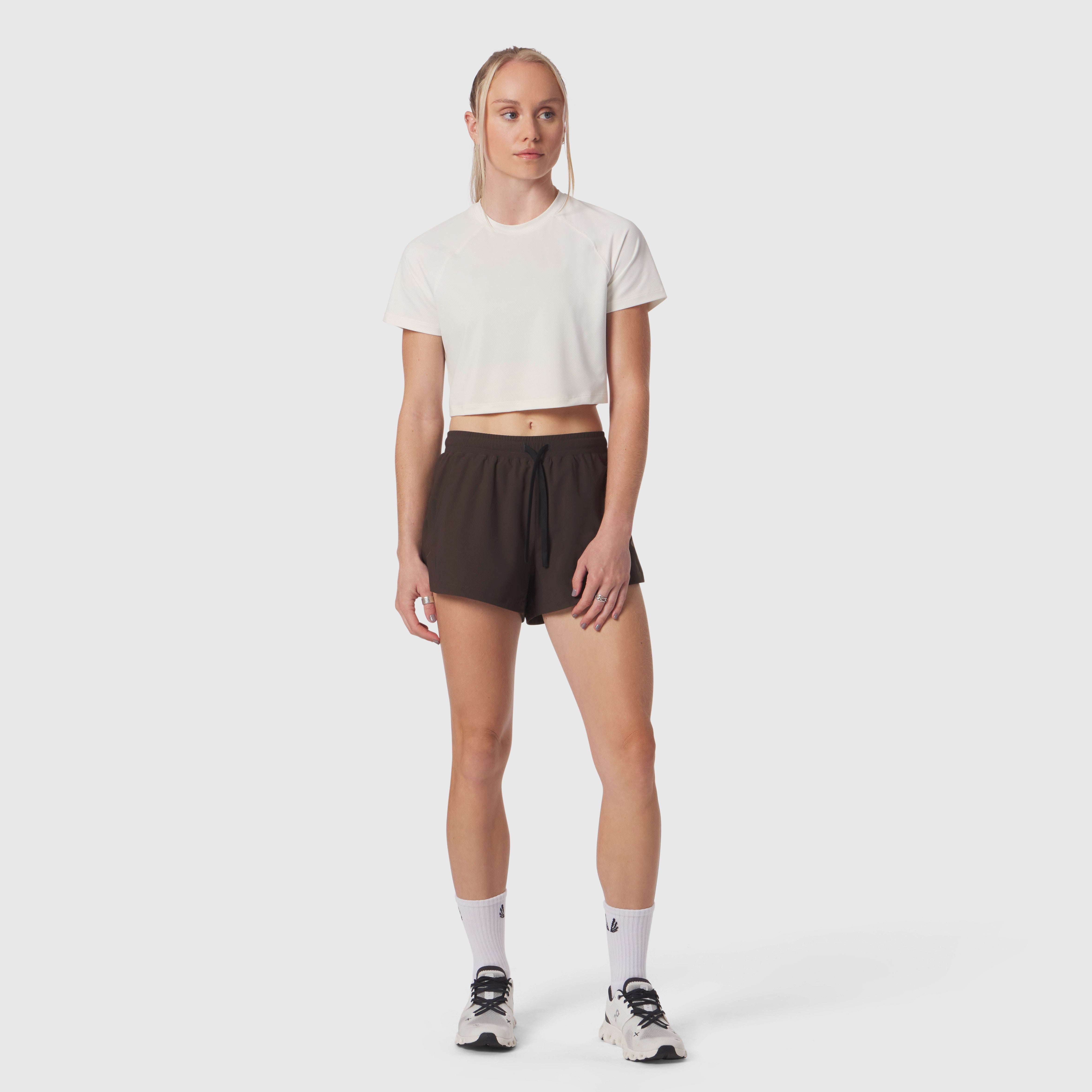 W018. AeroSilver® Cropped Tee - Ivory Cream