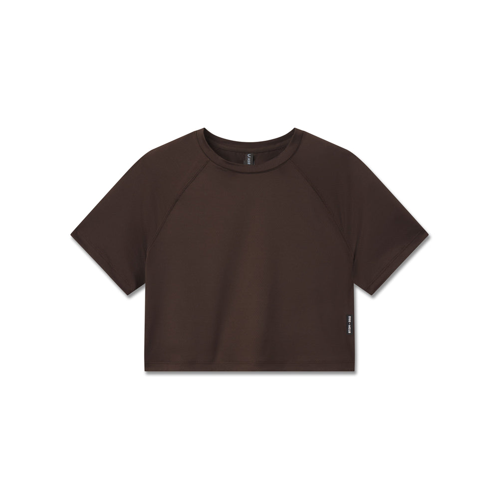 W018. AeroSilver® Cropped Tee - Dark Earth