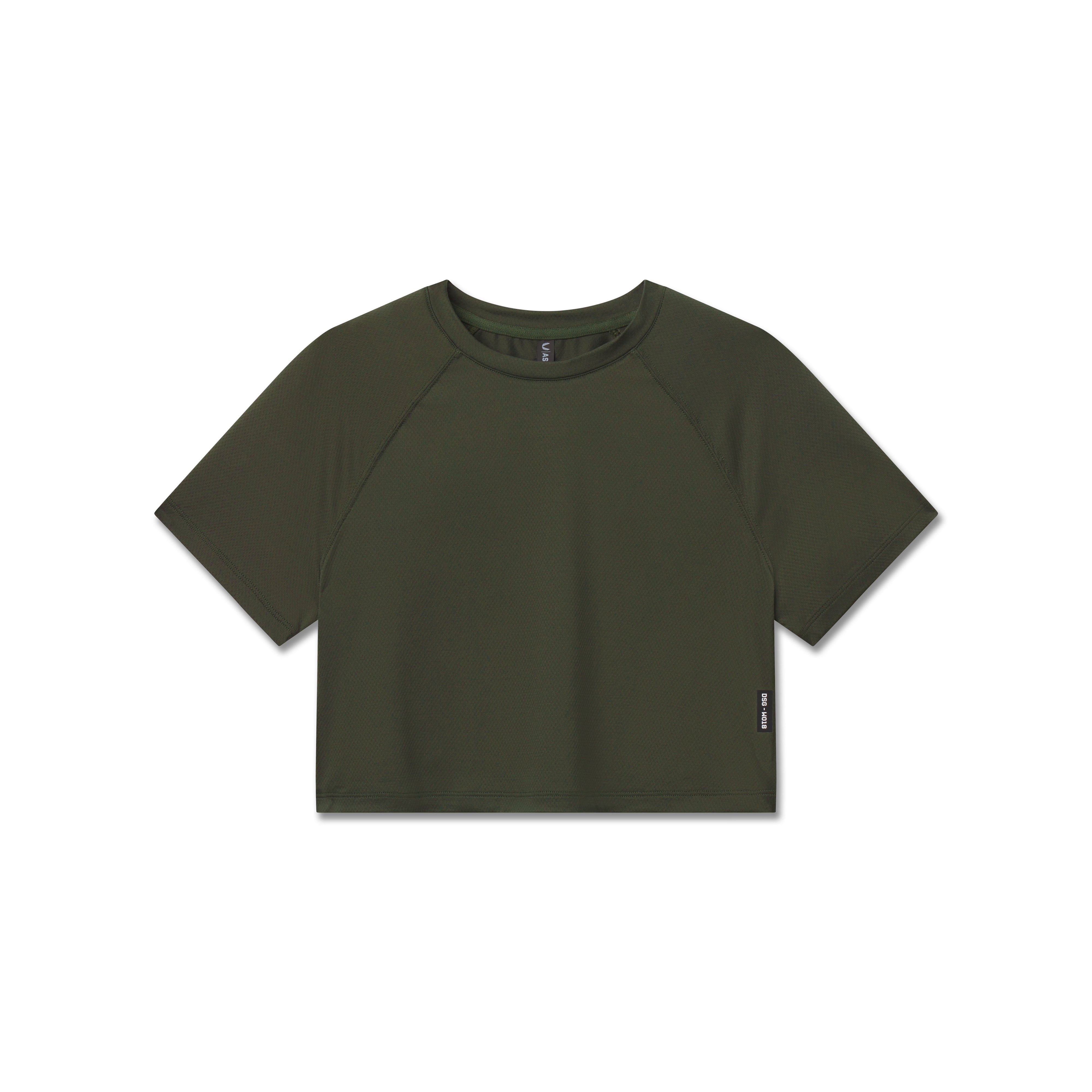 W018. AeroSilver® Cropped Tee - Olive