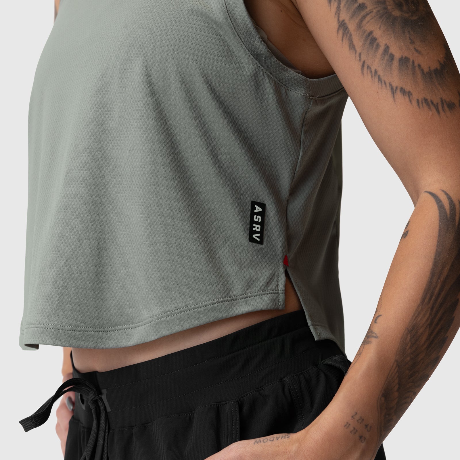 ASRV x Equinox AeroSilver® Cropped Training Tank - Sage