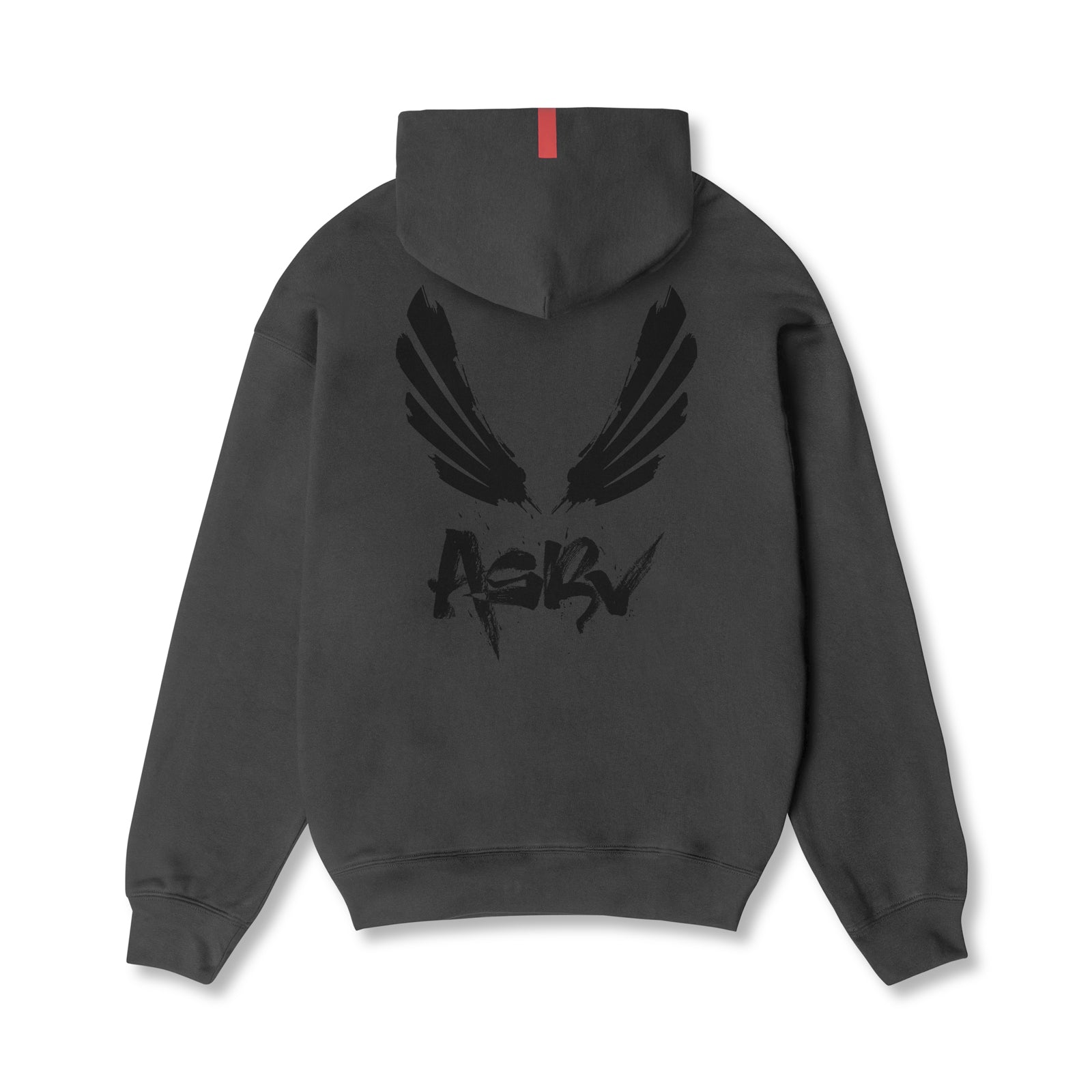 0874. Tech-Terry™ Zip Pocket Hoodie - Space Grey/Black "Brush Wings/AS