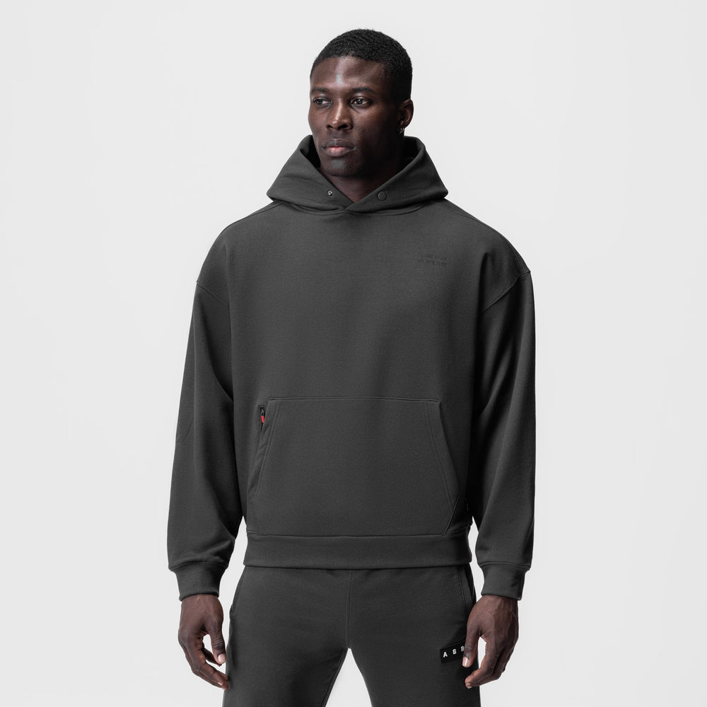 0874. Tech-Terry™ Zip Pocket Hoodie - Space Grey/Black "Brush Wings/AS