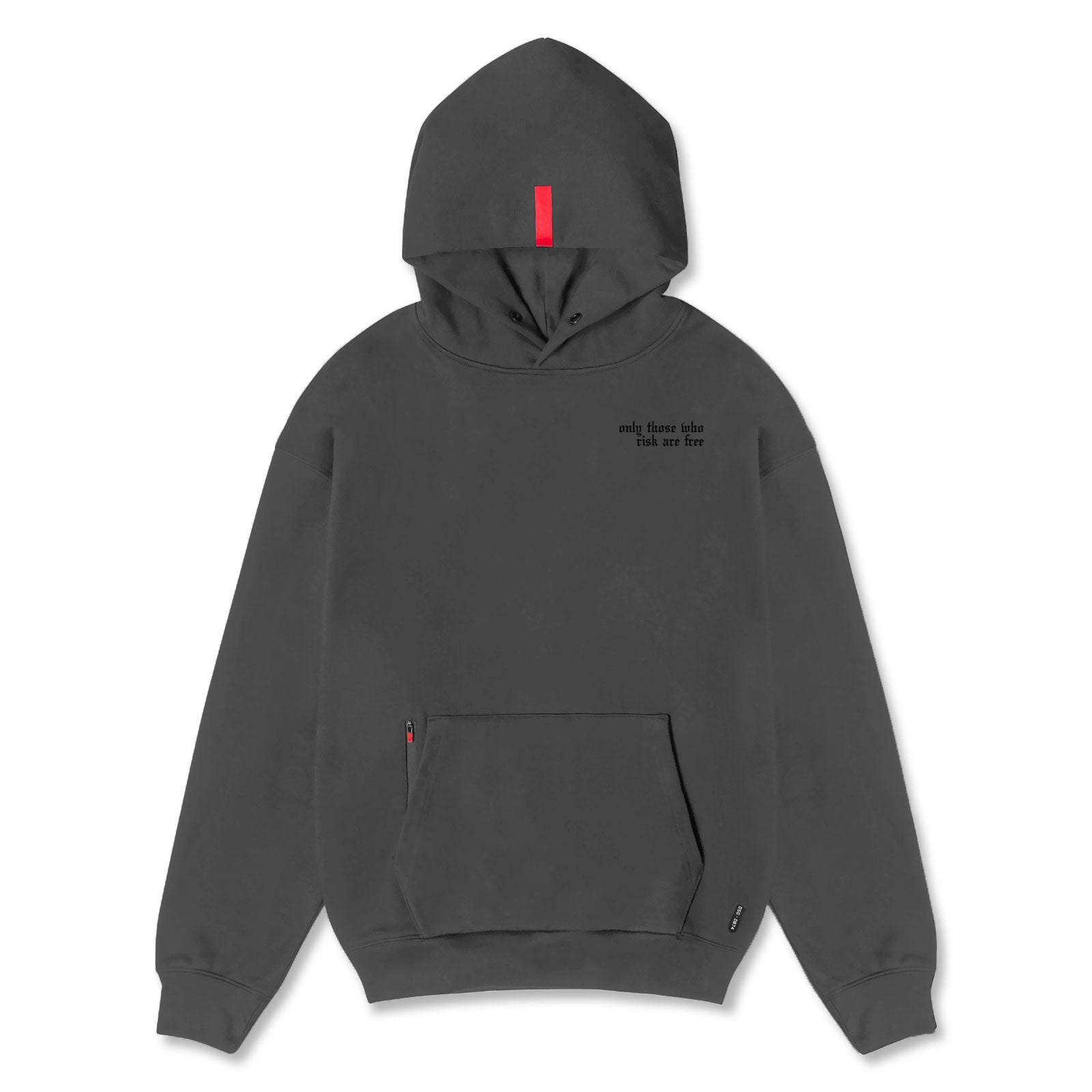 0874. Tech-Terry™ Zip Pocket Hoodie - Space Grey/Black "Brush Wings/AS