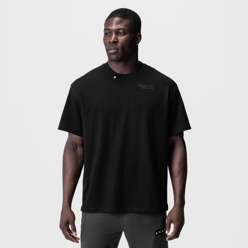 0797. Tech Essential™ Relaxed Tee - Black/Black "Brush Wings/ASRV"