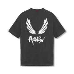 0797. Tech Essential™ Relaxed Tee - Space Grey "Brush Wings/ASRV"