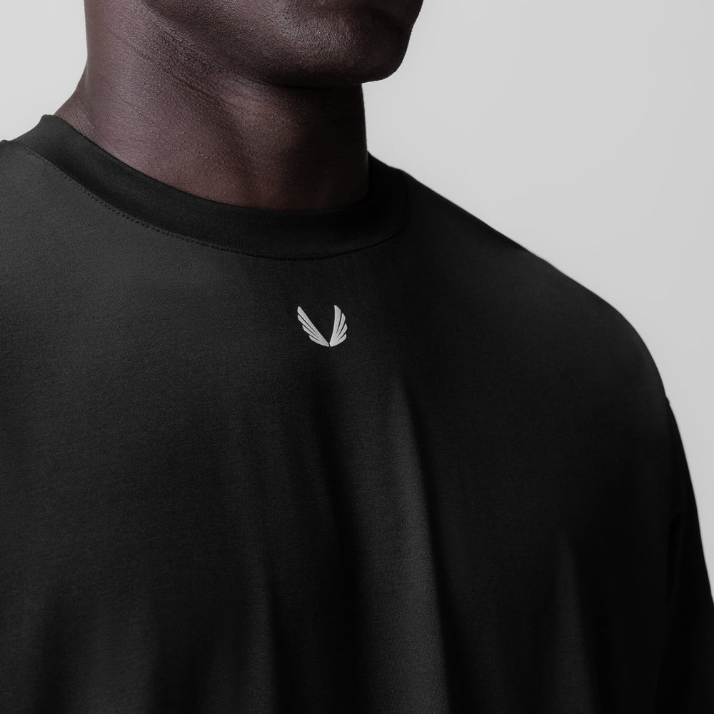 0841. 3D-Lite® 2.0 Lycra® 3/4-Sleeve Oversized Tee - Black "OTWR Block