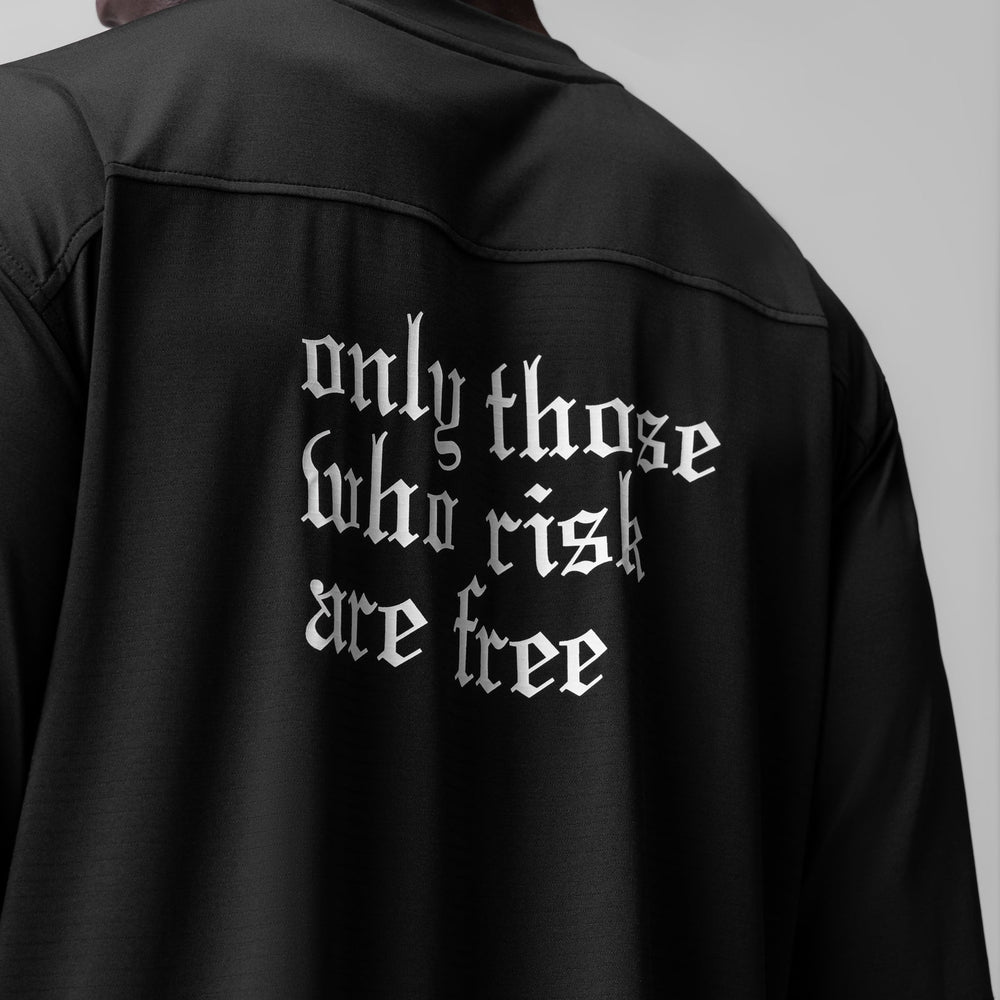 0841. 3D-Lite® 2.0 Lycra® 3/4-Sleeve Oversized Tee - Black "OTWR Block