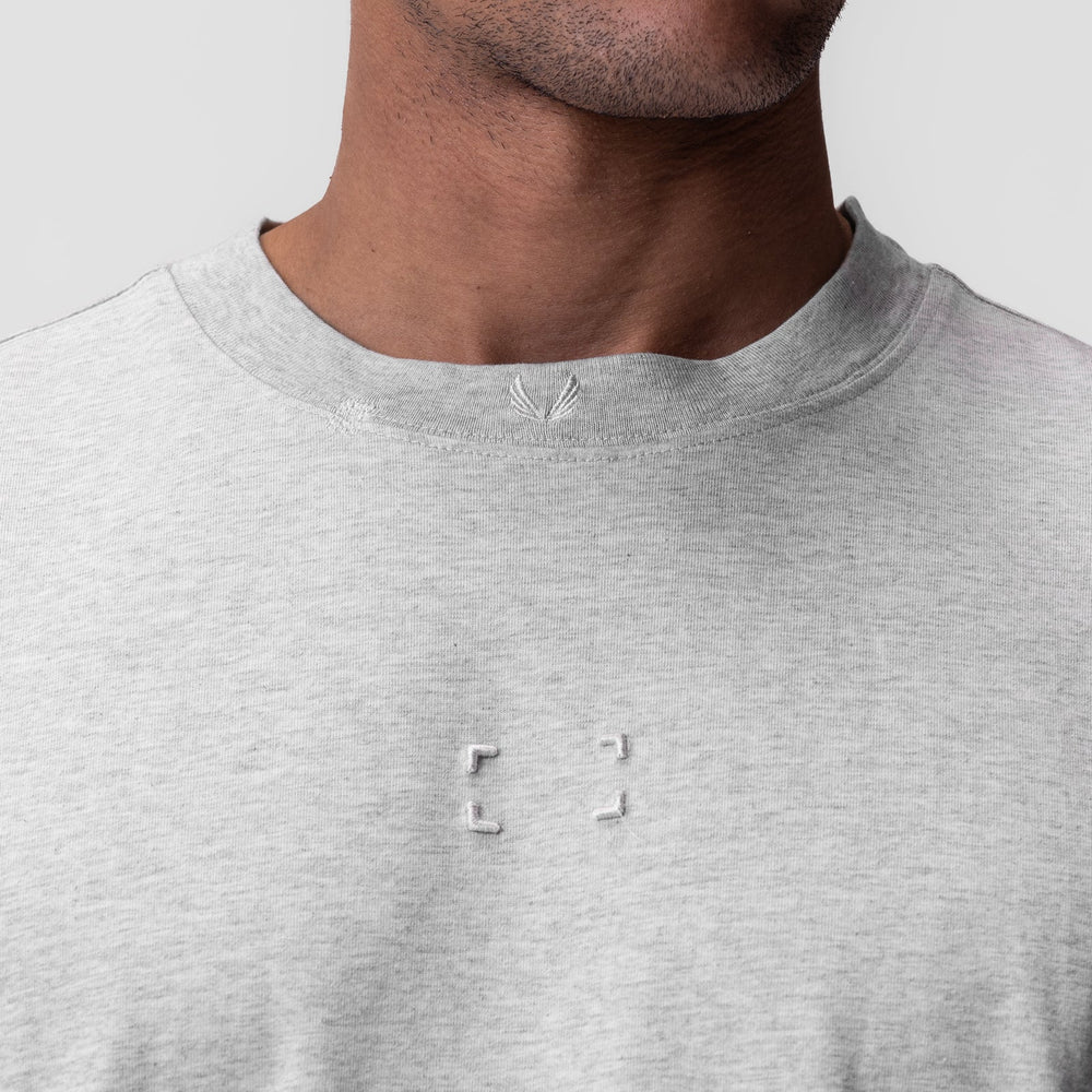 0797. Tech Essential™ Relaxed Tee - Heather Grey "Space Bracket"