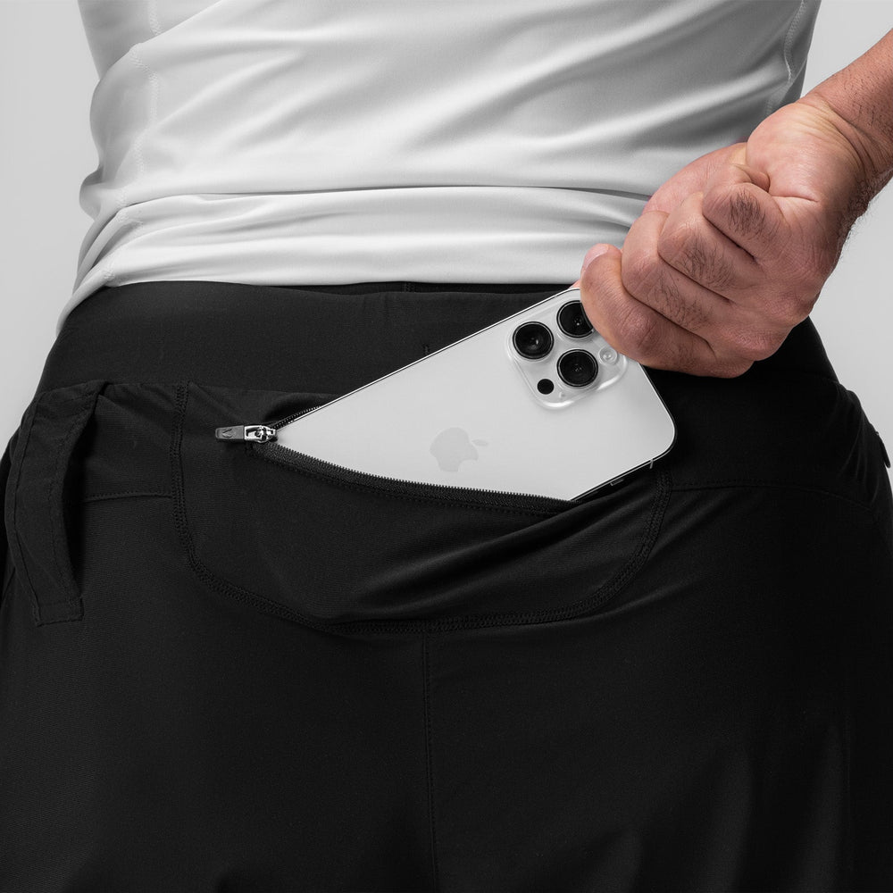 0866. Tetra-Lite® 7" Liner Short - Black "Cyber"/White