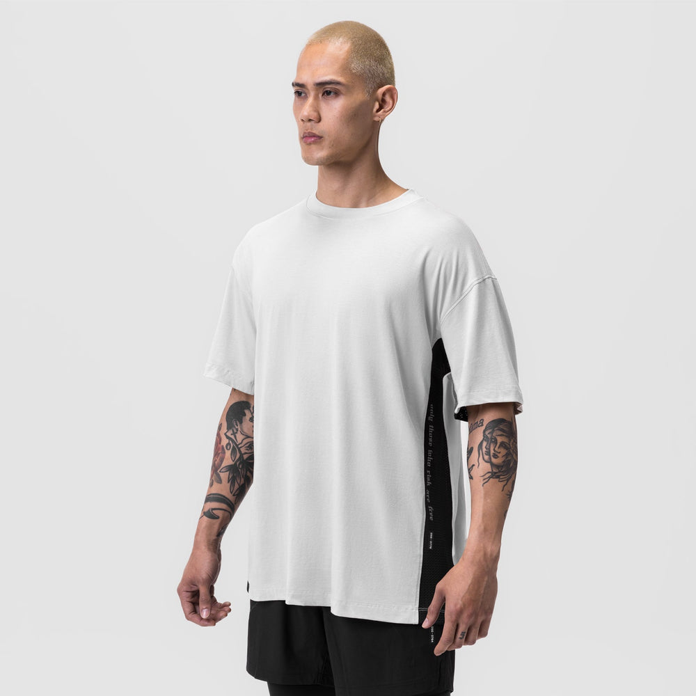 0779. Supima® Mesh Panel Oversized Tee - White