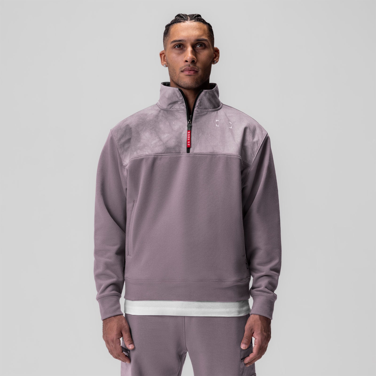 0903. Tech-Terry™ Paneled Quarter Zip - Moonscape "Wave Dye"