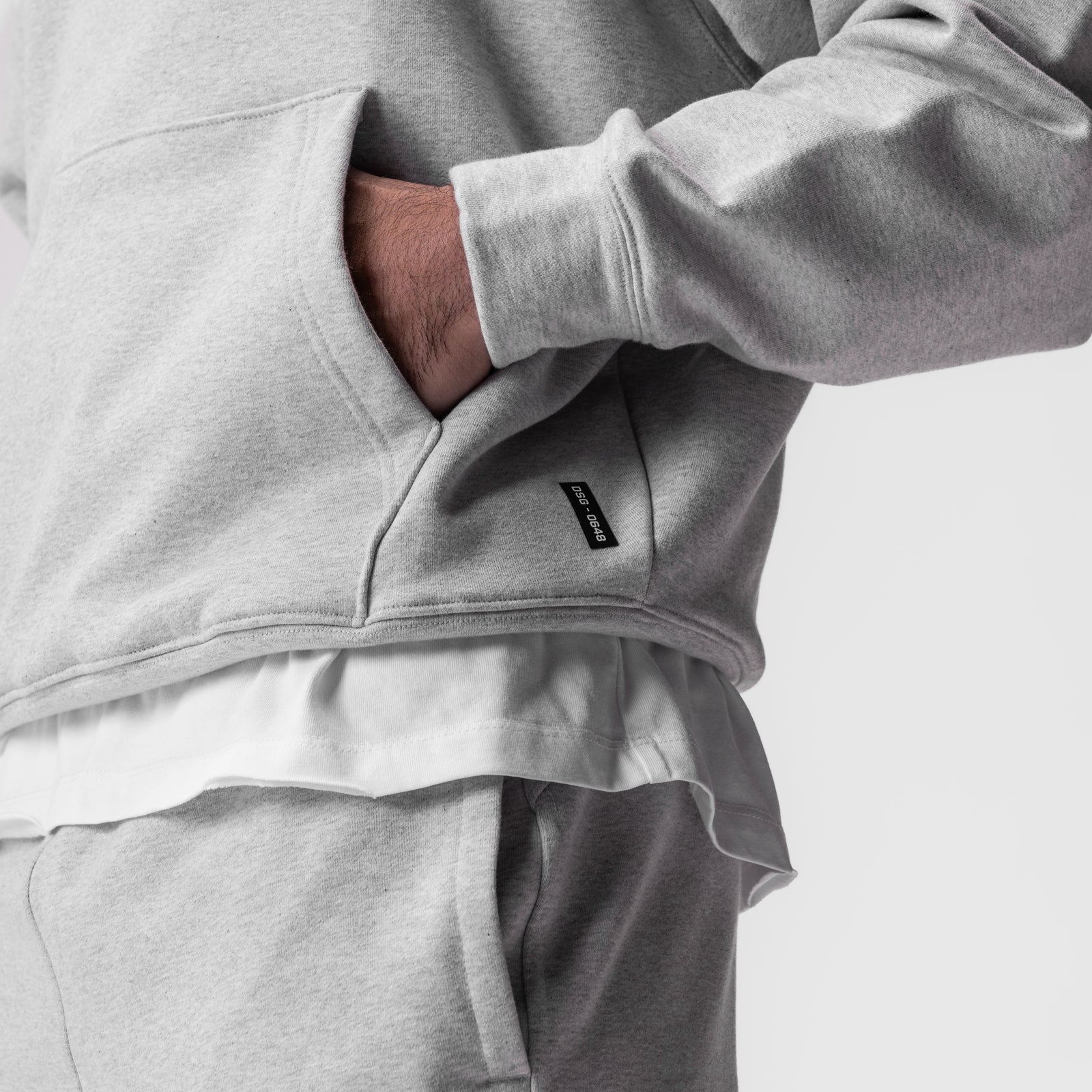 0648. Tech-Terry™ Hoodie - Heather Grey "Space Bracket"
