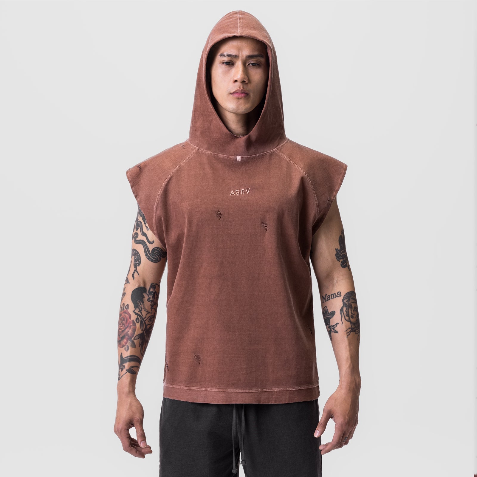 0799. Tech Essential™ Cutoff Hoodie - Faded Brick