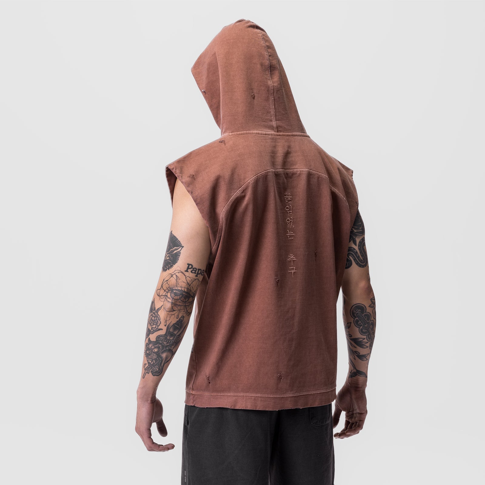 0799. Tech Essential™ Cutoff Hoodie - Faded Brick