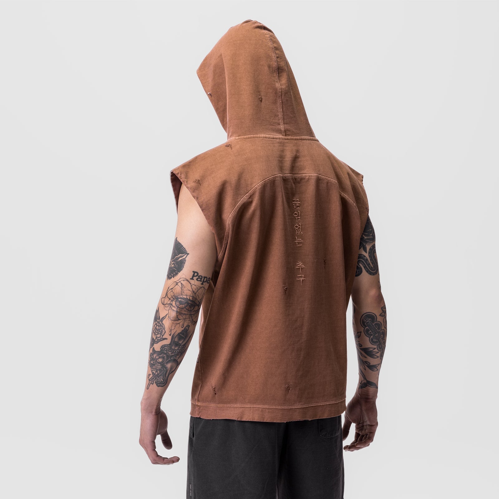 0799. Tech Essential™ Cutoff Hoodie - Faded Rust