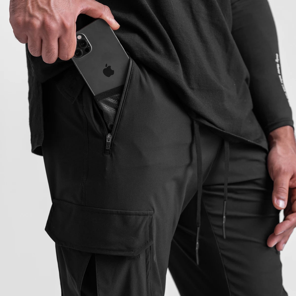 0437. Tetra-Lite® Cargo High Rib Jogger - Black