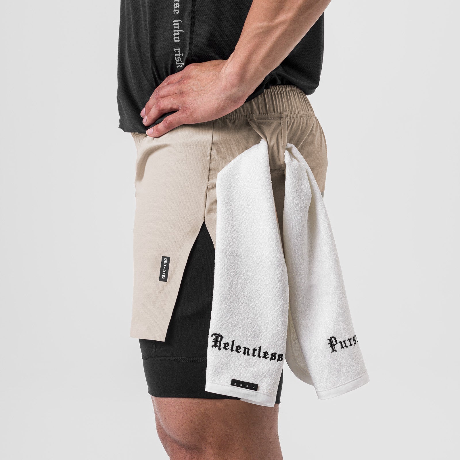 0752. Ripstop 3" High Split Liner Short - Chai/Black