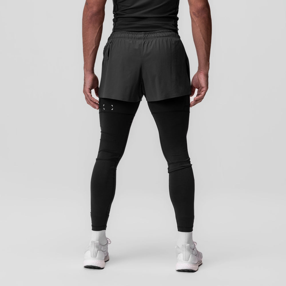 0911. Tetra-Lite® 2-in-1 High Split Legging Short - Space Grey "Cyber"