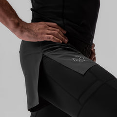 0911. Tetra-Lite® 2-in-1 High Split Legging Short - Space Grey "Cyber"