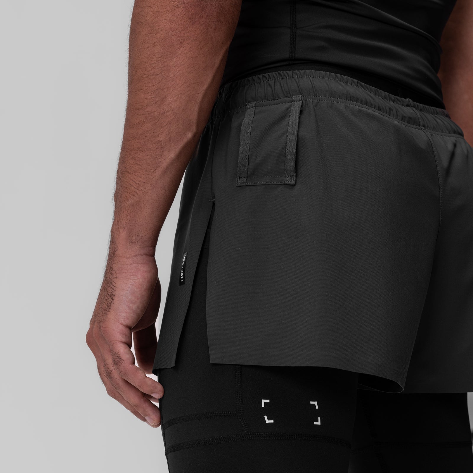 0911. Tetra-Lite® 2-in-1 High Split Legging Short - Space Grey "Cyber"