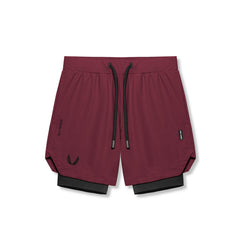 0866. Tetra-Lite® 7" Liner Short - Crimson "Wings"/Black