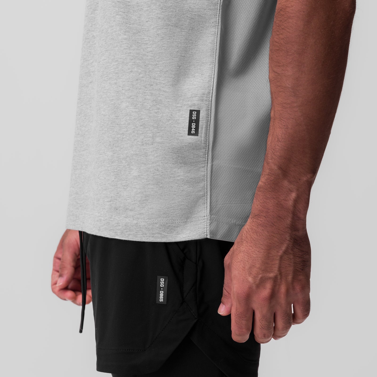 0846. CottonPlus™ Standard Mesh Back Tee - Heather Grey