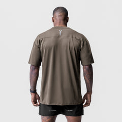 0715. Core Mesh Oversized Tee - Deep Taupe