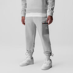 0914. Tech-Terry™ Paneled Cinch Cargo Jogger - Heather Grey/Wave-Dye