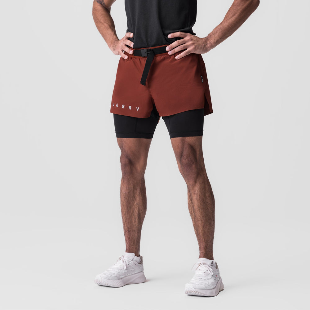 0786. Ripstop 3" Belt Pack Short - Brick/Black