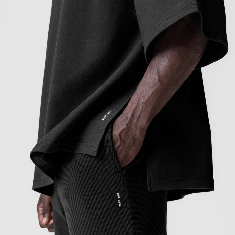 0945. Micro-Terry Warm-Up Tee - Black