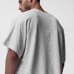 0946. Waffle Knit Oversized Tee - Heather Grey