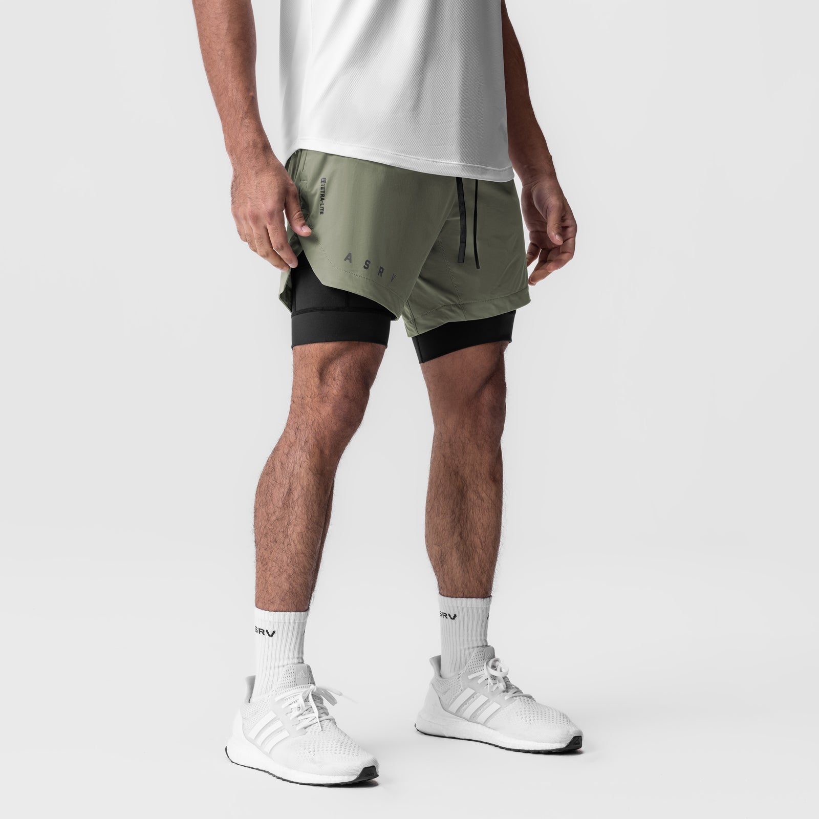 0866. Tetra-Lite® 7" Liner Short - Sage "ASRV"/Black
