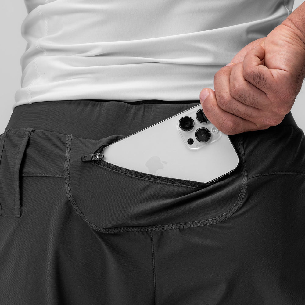 0866. Tetra-Lite® 7" Liner Short - Space Grey "Cyber"/White