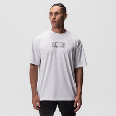 0822. AeroSilver® Oversized Tee - White "Box Logo"