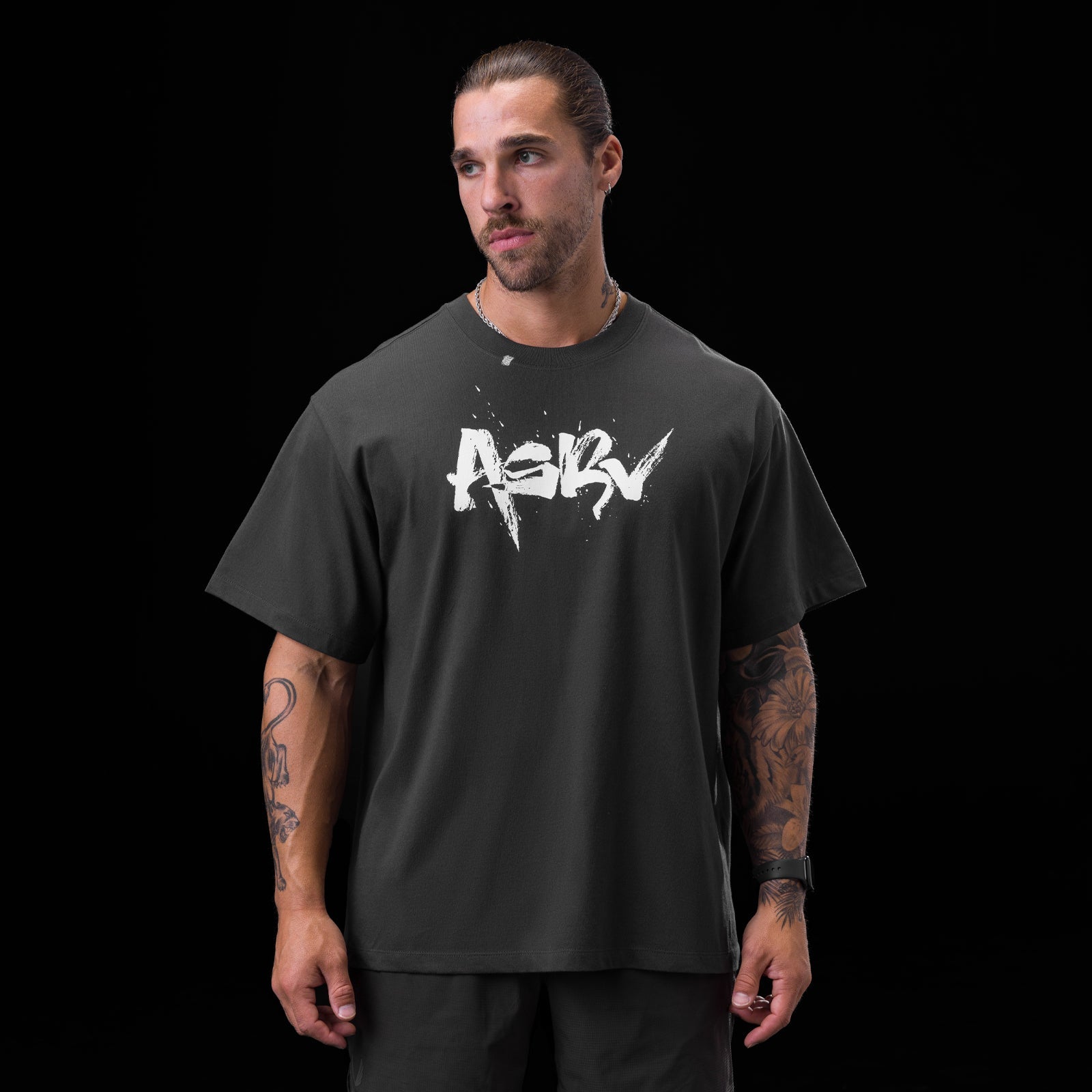 0797. Tech Essential™ Relaxed Tee - Space Grey "Koi"