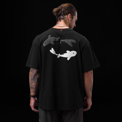0797. Tech Essential™ Relaxed Tee - Black "Koi"
