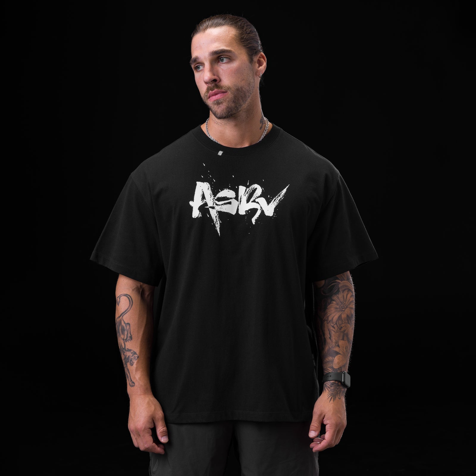 0797. Tech Essential™ Relaxed Tee - Black "Koi"