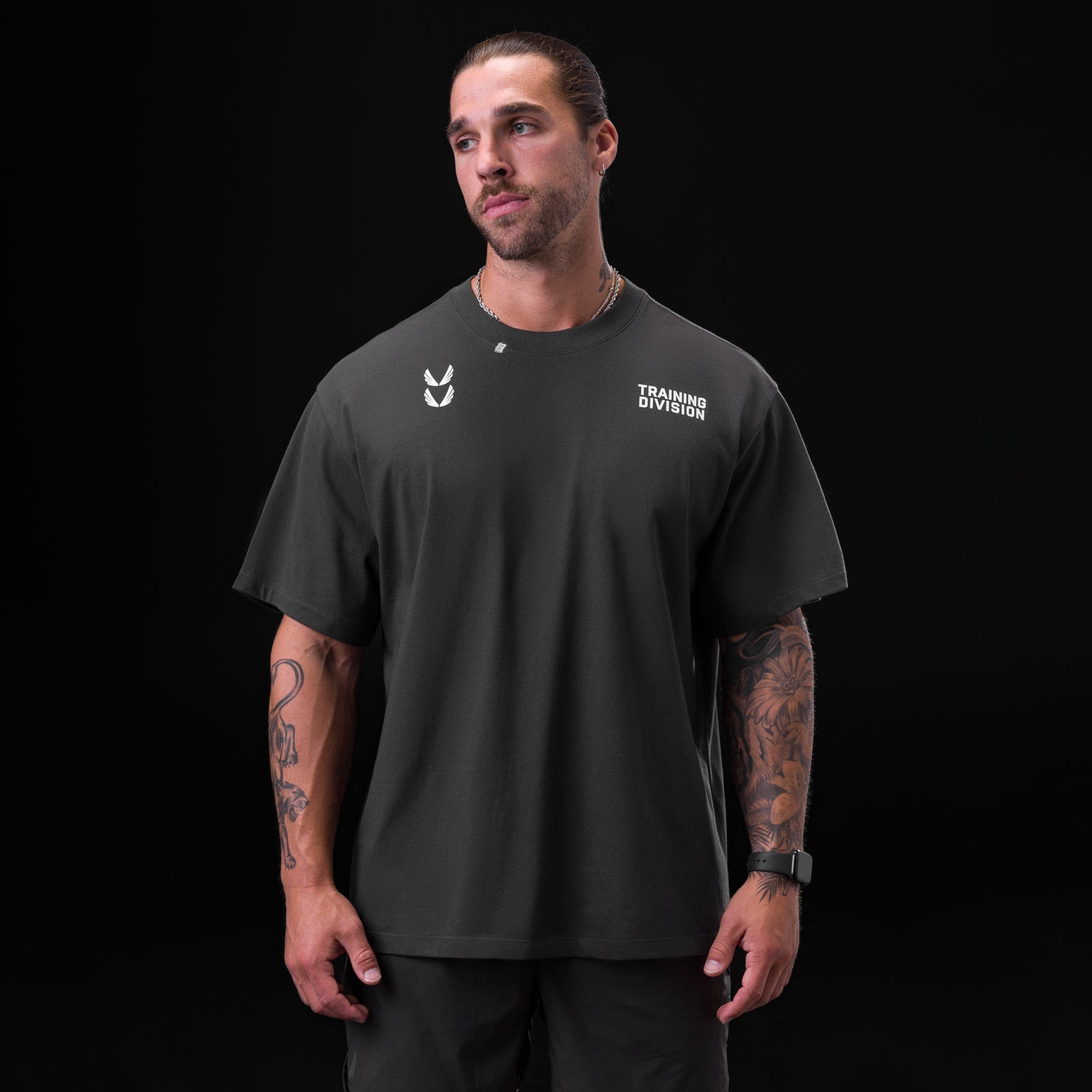 0797. Tech Essential™ Relaxed Tee - Space Grey "TD"